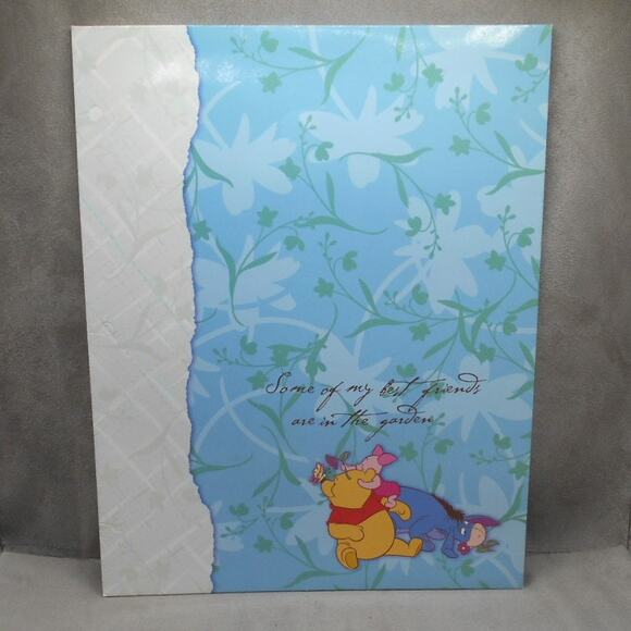 Disney's Winnie the Pooh Folder Vintage Pen-Tab Unpunched Friends in Garden - Picture 2 of 7